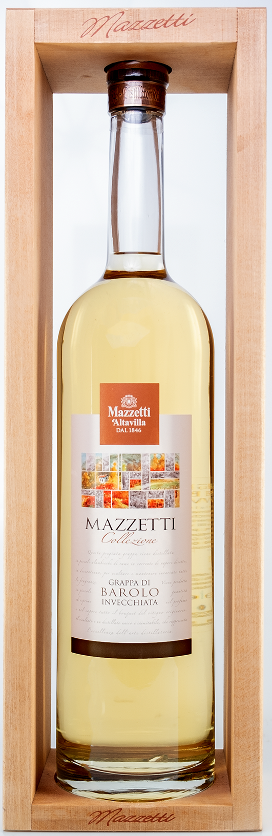 Mazzetti dAltavilla Grappa di Barolo Invecchiata in Holzkistenrahmen - 3 L 