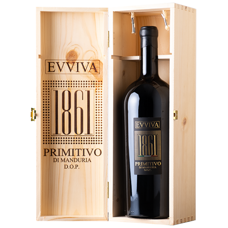 Evviva 1861 DOC Primitivo di Manduria 2016 - 1.5 L Magnum in Holzkiste