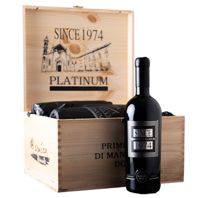 Since 1974 Primitivo di Manduria DOP Platinum Limited Edition 2020 - in 6er Holzkiste  0.75l